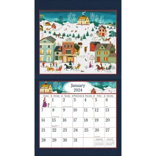 Lang 2024 Wall Calendar 24"x12" Linda Nelson Stocks image {1}