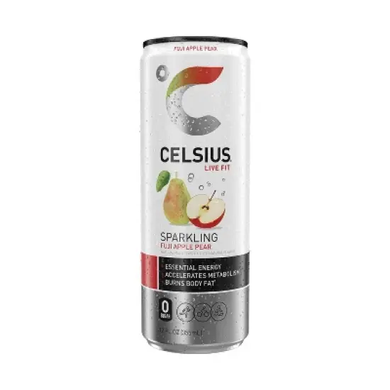 CELSIUS Sparkling Fuji Apple Pear Functional Energy Drink - 12 fl oz Can image {4}