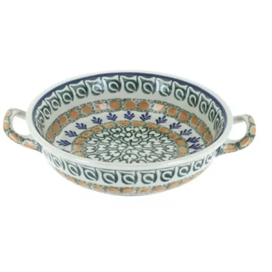 Blue Rose Polish Pottery C40 Ceramika Artystyczna Mini Casserole Dish with Handles image {8}