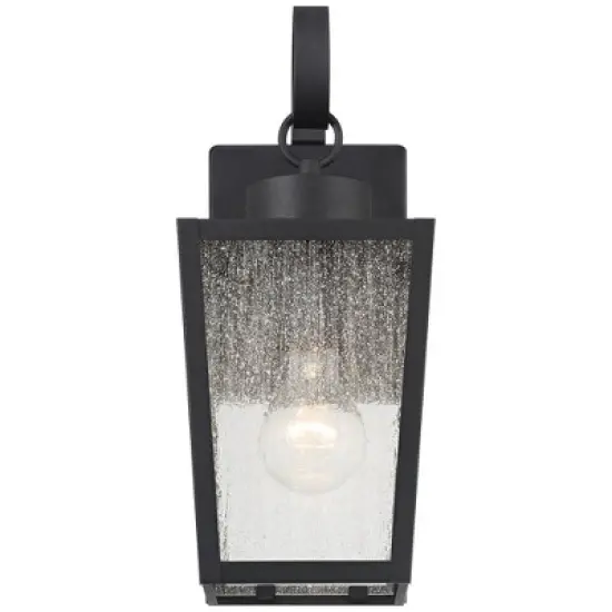 John Timberland Thebes 13 1/4" High Farmhouse Rustic Outdoor Wall Light Fixture Mount Porch House Weatherproof Textured Black Finish Clear Glass Shade image {7}