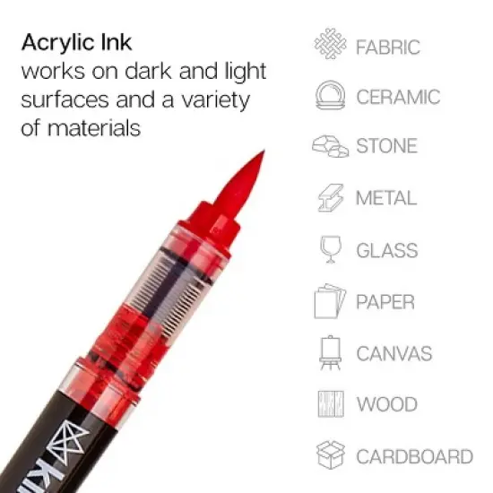 KINGART PRO Acrylic Paint Brush Pens 12 Colors image {3}