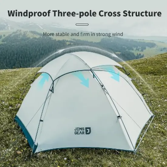 Acoinel Ultralight Backpacking Tent, 1-2 Person Tunnel Tent with Vestibule, Waterproof and Windproof for High-Altitude Camping image {4}