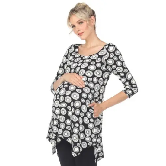 Maternity Printed Tunic Top -White Mark image {1}