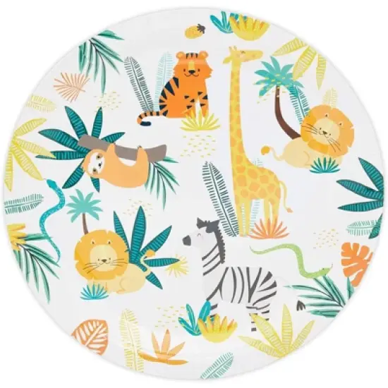 Blue Panda 144 Piece Jungle Safari Theme Birthday Party Decorations, Zoo Animal Dinnerware Plates, Napkins, Cups, and Cutlery image {3}