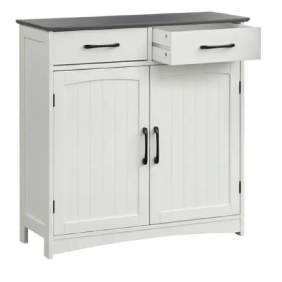 Dalton 2 Door Buffet Cabinet White/Charcoal Gray - Buylateral image {5}