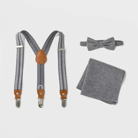 Boys' 3pk Suspender Set - Cat & Jack&trade; Gray image {2}