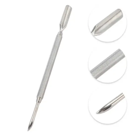 Unique Bargains Multi-function Cuticle Pusher 5.71" Length Silver Tone 1 Pc image {2}