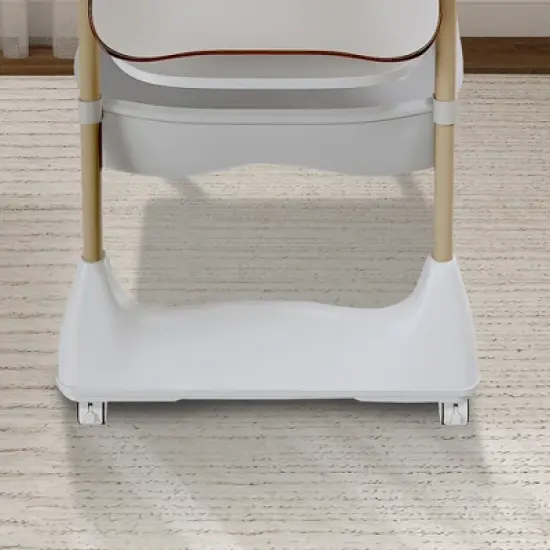 Aortzio Baby High Chair With Wheels,Black image {7}