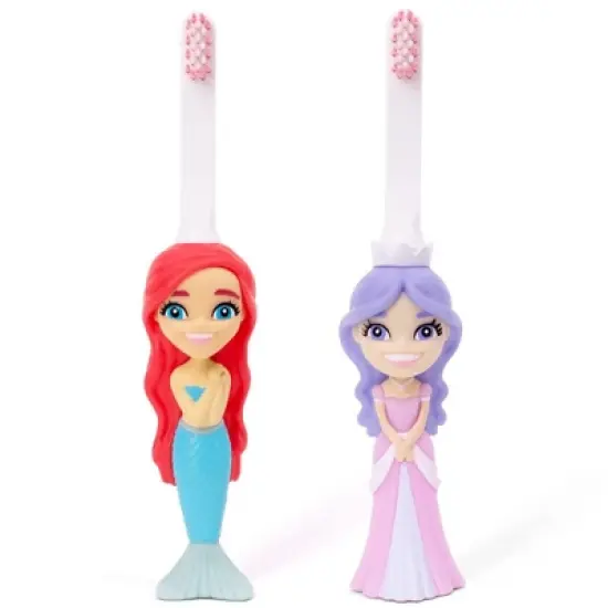 Toothbrush Toys Aqua the Mermaid & Princess Pearly Whites Multipack, Extra Soft Bristles with Easy Grip for Small Hands, Makes Brushing an Adventure image {1}