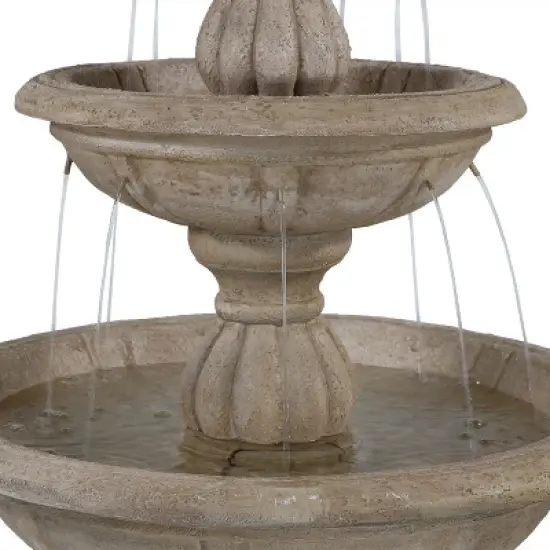Sunnydaze 61"H Electric Polyresin and Fiberglass 3-Tier Cornucopia Outdoor Water Fountain image {3}