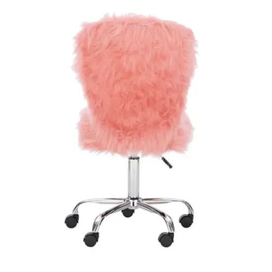 Faux Flokati Armless Office Chair - Linon image {5}
