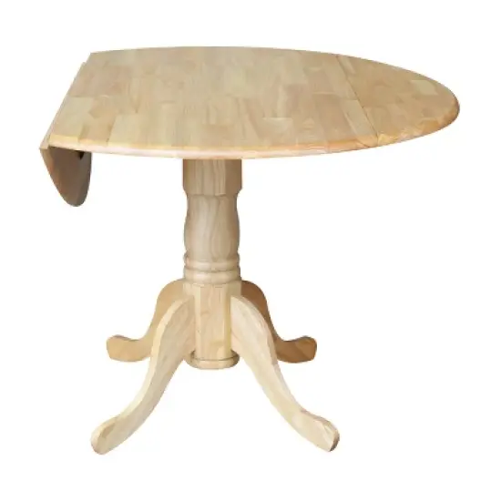 42" Mason Round Dual Drop Leaf Dining Table - International Concepts image {2}