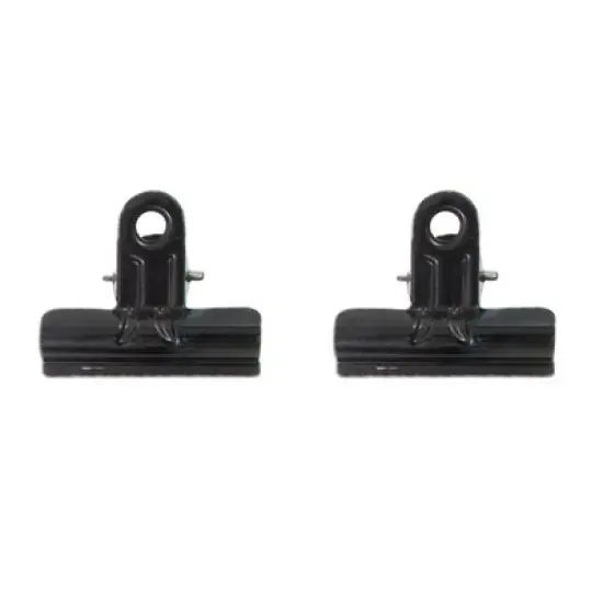 Unique Bargains Small Bulldog Metal Hinge Clips 15 Pcs 1.9" x 1.6" x 1" image {3}