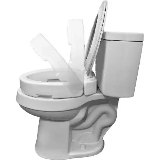 Carex Hinged Toilet Seat Riser - For Elongated Seats - White image {2}