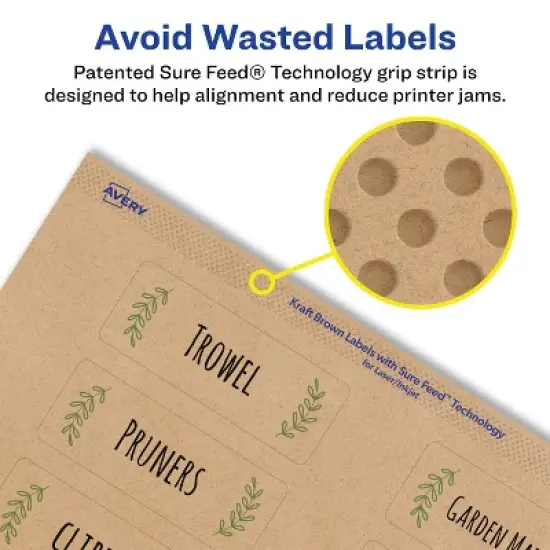 Avery Kraft Brown Rectangle Labels with Sure Feed, 15/16" x 3-7/16" image {3}