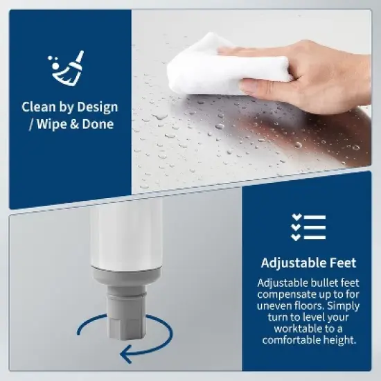 Stainless Steel Table for Prep & Work,2-Tier Shelf Commercial Metal Worktable Adjustable Height & Leveling Feet for Restaurant image {4}