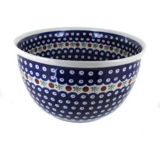 Blue Rose Polish Pottery 986 Zaklady Large Mixing Bowl image {4}