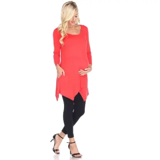 Maternity 3/4 Sleeve Kayla Tunic with Pockets - White Mark image {6}
