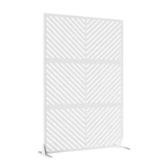 47-inches W x 72-inches H White Galvanized Sheet Screen Outdoor and lndoor Divider for Balcony Patio Garden Room Divider ( Parallel 01) image {5}