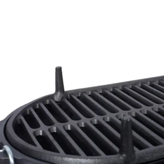 NAYSAYE Grill Racks Portable Cast Iron Griddle for Versatile Cooking Outdoors for Home Use, Black, 19.625"*10.625"*8.25" image {3}