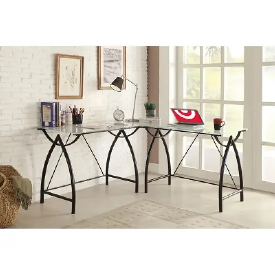 Newport L Shape Computer Desk - OSP Home Furnishings image {3}