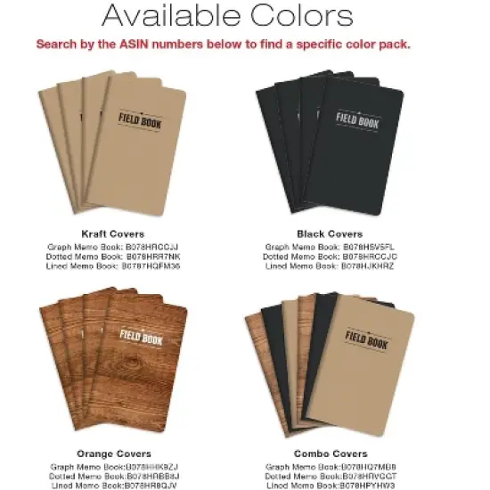 Elan Publishing Company 5 x 8 Field Book Set - Graph Text / Black Cover image {4}