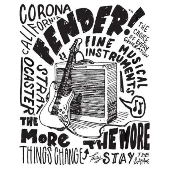 Junior's Fender Sketch Poster T-Shirt image {1}