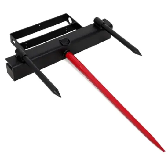 TROPOW Heavy-Duty Bale Spear Attachment (4000LB Capacity),Red/Black Quick-Attach Fork with 2x17.5" Stabilizers for Bobcat &Skid Steer Loaders image {7}