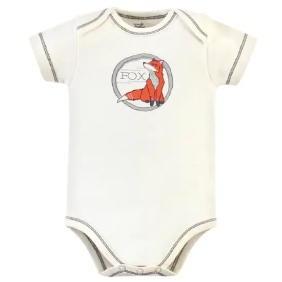 Touched by Nature Baby Boy Organic Cotton Bodysuits 5pk, Boho Fox image {5}