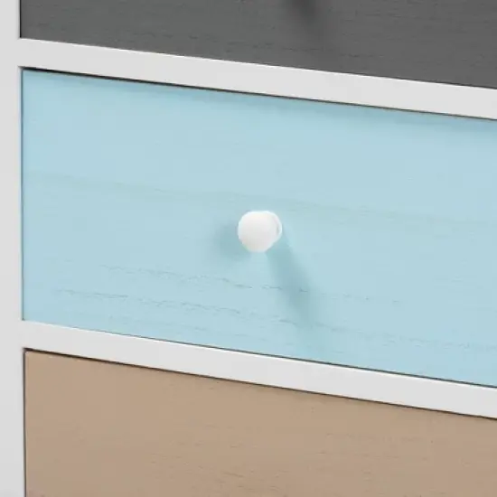 Kalila Wood 3 Drawer Nightstand White - Baxton Studio image {6}