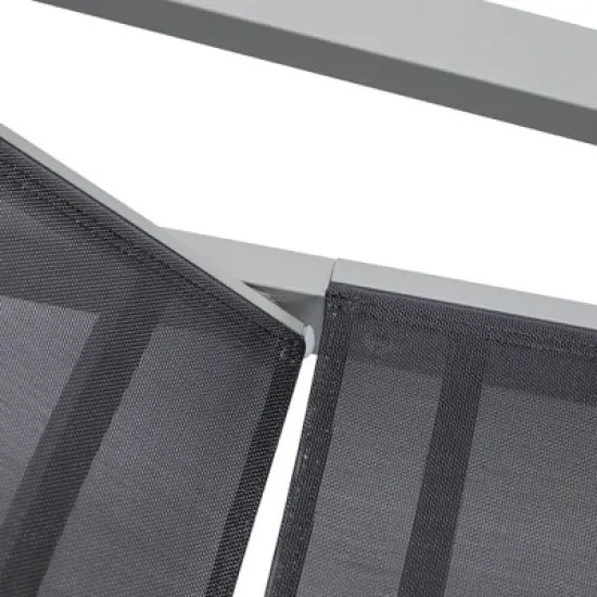 LeisureMod Marlin Modern Patio Sling Chaise Lounge Chair with Arms in Grey Aluminum, Set of 2 &ndash; Outdoor Patio, Poolside, Balcony, Garden, Deck Seating image {6}