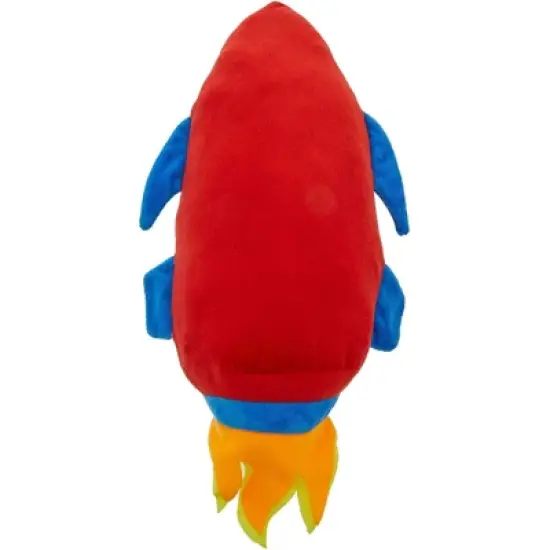 Blue Panda Rocket Ship Plush Toy Doll, Stuffed Spaceship Pillow Outer Space Shuttle, 14 inches image {2}