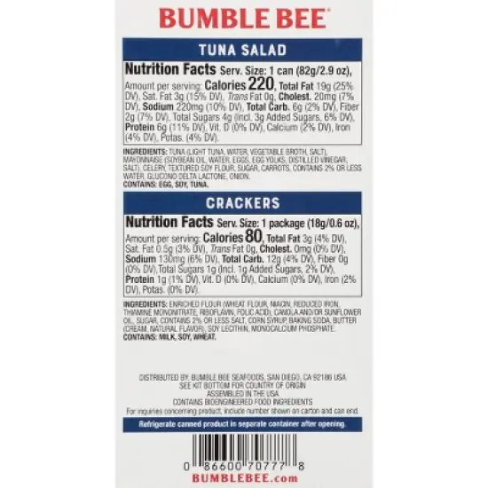 Bumble Bee Tuna Salad with Crackers Snack Kit - 3.5oz image {1}