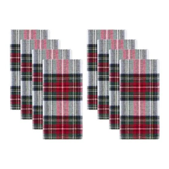 Christmas Classic Holiday Plaid Cotton Napkin Set of 8 - Multicolor - 17x17 - Elrene Home Fashions image {1}