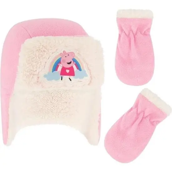 Peppa Pig Girls' Winter Hat and Mittens Set, Toddlers Age 2-4 image {6}