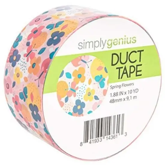Simply Genius Pattern Duct Tape Heavy Duty, 1 Roll 1.88 in x 10 Yards, Colorful Duct Tape with Designs for Crafts, DIY, Spring Flower image {5}