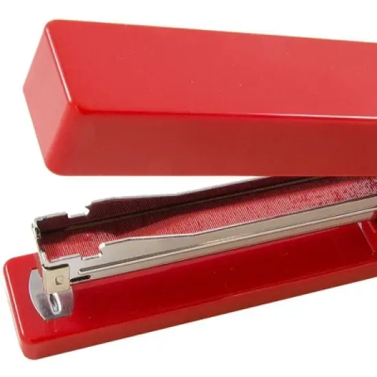 JAM Paper Modern Desk Stapler - Red: Office Supplies, Plastic, Clips & Fasteners, 1.12" Height, 2.5" Width image {3}