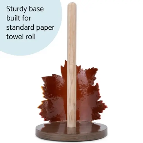 Elanze Designs Fall Leaves 12 inch Resin and Wood Harvest Paper Towel Holder image {3}