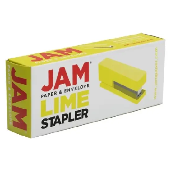 JAM Paper Modern Desk Stapler - Lime: Office Desk Accessories, Plastic, Green, Clips and Fasteners, 1.12" Height, 2.5" Width image {5}