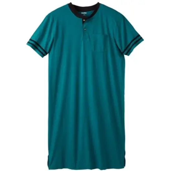KingSize Men's Big & Tall Short-Sleeve Henley Nightshirt Pajamas image {10}