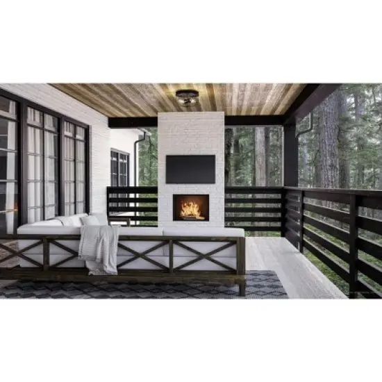 Urban Ambiance Luxury Farmhouse Outdoor Ceiling Light 7.875''H x 14.5''W,  Charcoal Finish,  Kenner Collection, UHP1430 image {1}