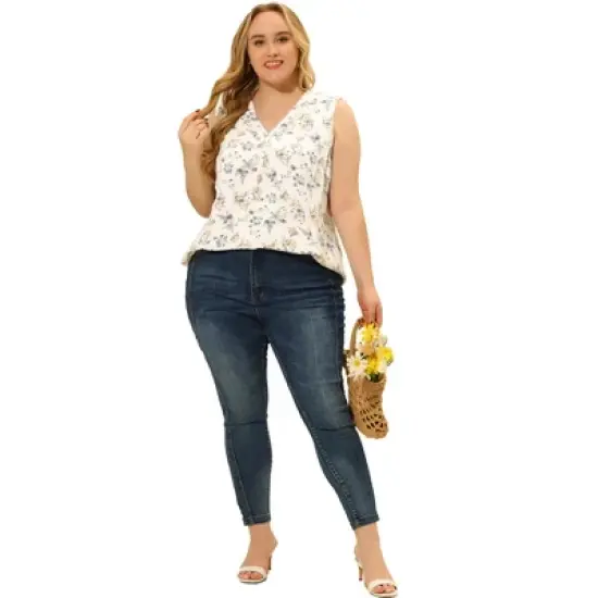 Agnes Orinda Women's Plus Size Spring Outfits Casual Floral Sleeveless Tank Tops image {2}