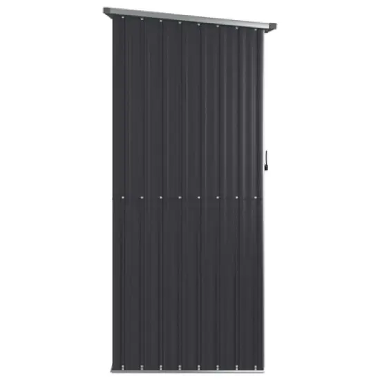vidaXL Storage Shed - Galvanized Steel Anthracite Garage Tool House - Lockable Door - Weatherproof Garden Shelter image {4}
