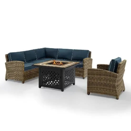 Bradenton 5pc Outdoor Wicker Seating with Fire Table - Crosley
 image {6}