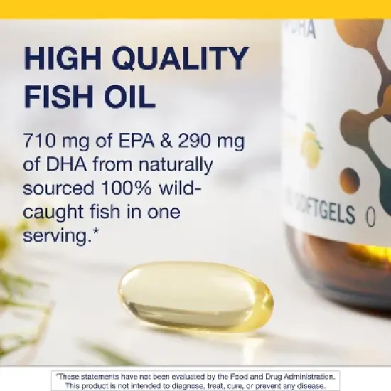 Metagenics OmegaGenics Fish Oil 1000mg, High Potency Omega-3 EPA & DHA for Heart, Musculoskeletal & Immune Health, 60 Softgels image {3}