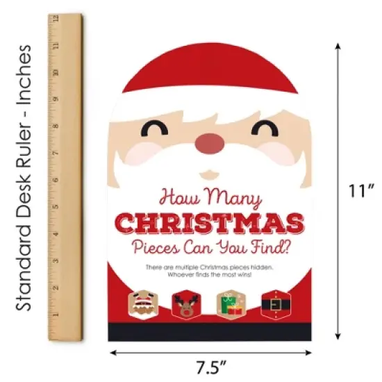 Big Dot of Happiness Jolly Santa Claus - Christmas Party Scavenger Hunt - 1 Stand and 48 Game Pieces - Hide and Find Game image {6}