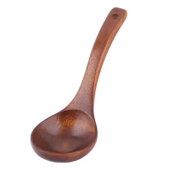 Unique Bargains Home Porridge Dumplings Soup Cooking Mixing Spoon Brown 1 Pc image {3}