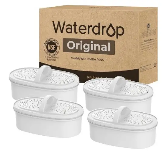 Waterdrop WD-PF-01A Plus NSF Certified Replacement Filters for All Waterdrop Pitcher and Dispenser Filtration System, 4 Packs image {9}