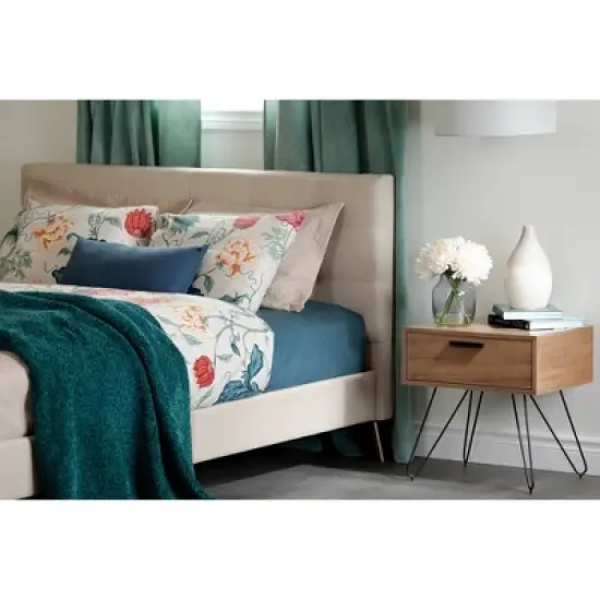 Slendel 1 Drawer Nightstand Light Brown - South Shore image {2}