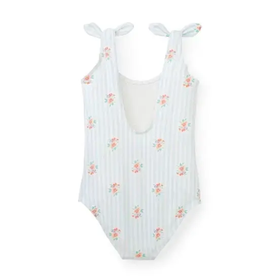 Hope & Henry Girls' Bow Shoulder One-Piece Swimsuit, Toddler image {2}